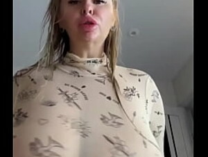 All wet after cowering with big natural tits on you