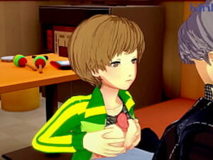 Chie Satonaka and Yukiko Amagi and Yu Narukami intense sex. - Persona 4 Hentai