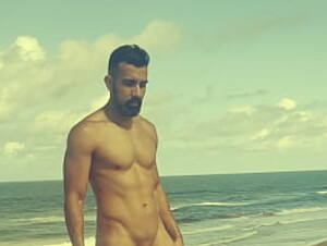 Nudist Beach - Dan naked and hard jerking off on the beach teaser