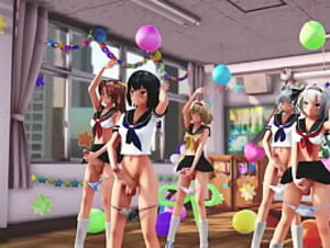 Futa girls stroking their dicks in school Mmd