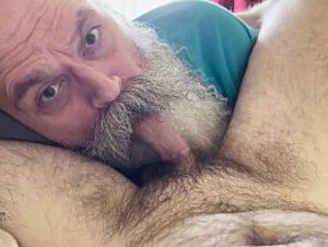 Moustache Grandpa Nurses on Hairy Cub Cock