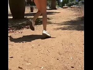 hot day for a walk without panties