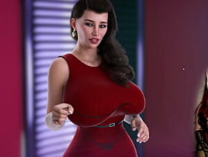 Apocalust #9 - gamer girl in see-through bra playing a porn game