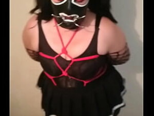 Chubby submissive masked girl stupid dancing whore