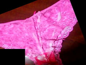 SEXY MILFS PINK USED THONG FILLED WITH SPERM!