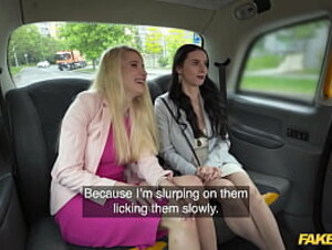 Fake Taxi Two sexy horny babes give the taxi driver a pity fuck