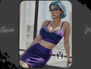 AI: Vibrant blue hair and dark glasses DOMINATRIX - Part 5 - Waifu Models #003