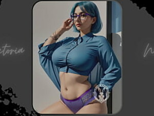 AI: Vibrant blue hair and dark glasses DOMINATRIX - Part 3 - Waifu Models #003