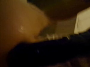 Fucking my tight ass with huge dildo