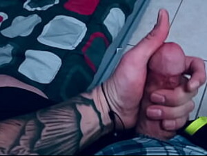 Stroking cock homemade