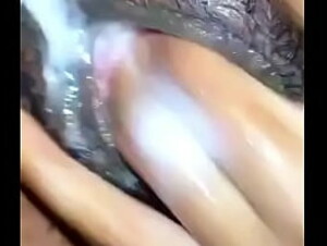 GF  fingering her lil creamy kitty hard