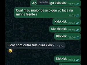 Conversa do Whatsapp, Marido tenta convencer esposa a gostar de outra rola bem dura e grossa