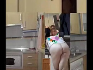 Naked girl in kitchen #44