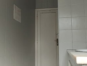 With a big dick in the bathroom naughty guy cums a lot